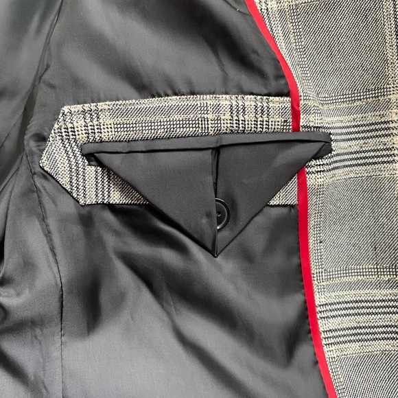 Tommy Hilfiger Women’s Plaid Blazer Suit Separate Two-Button Black Ivory Size 6 - Picture 13 of 13